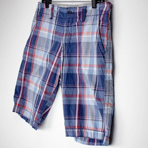 Men’s Plaid Shorts Red White & Blue 90s Americana Long Relaxed Fit | Old Navy 30 - Picture 5 of 12